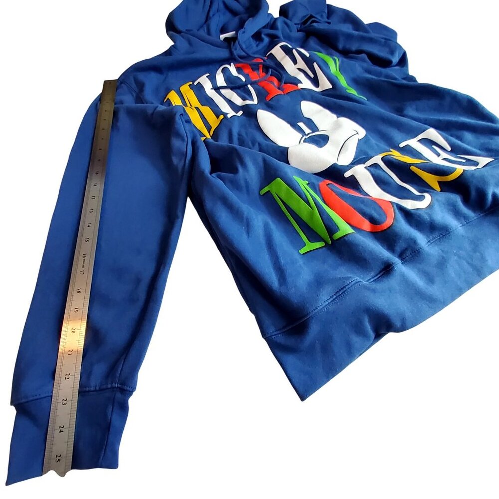 Mickey Mouse Blue Hoodie With Colorful Lettering drawstring hood Front graphicXL - Picture 8 of 8